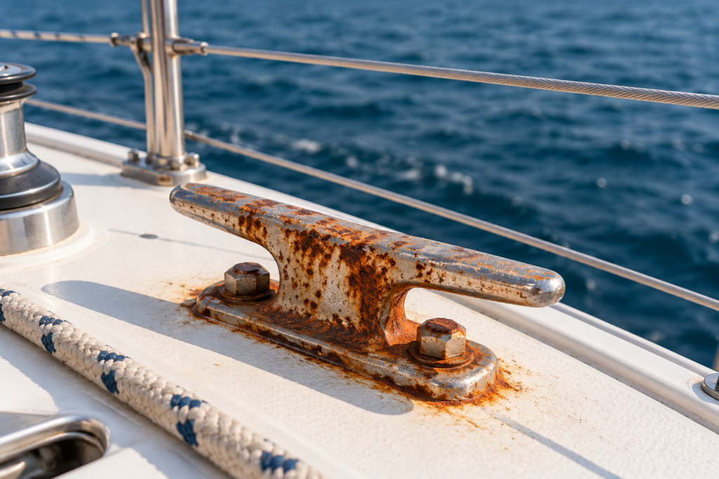 cómo quitar el óxido de los herrajes de un barco
